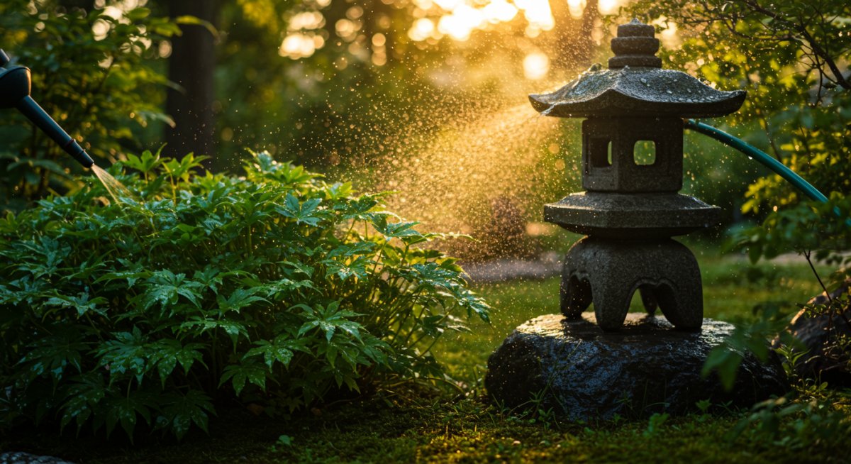 夏の庭の水やりと植物管理