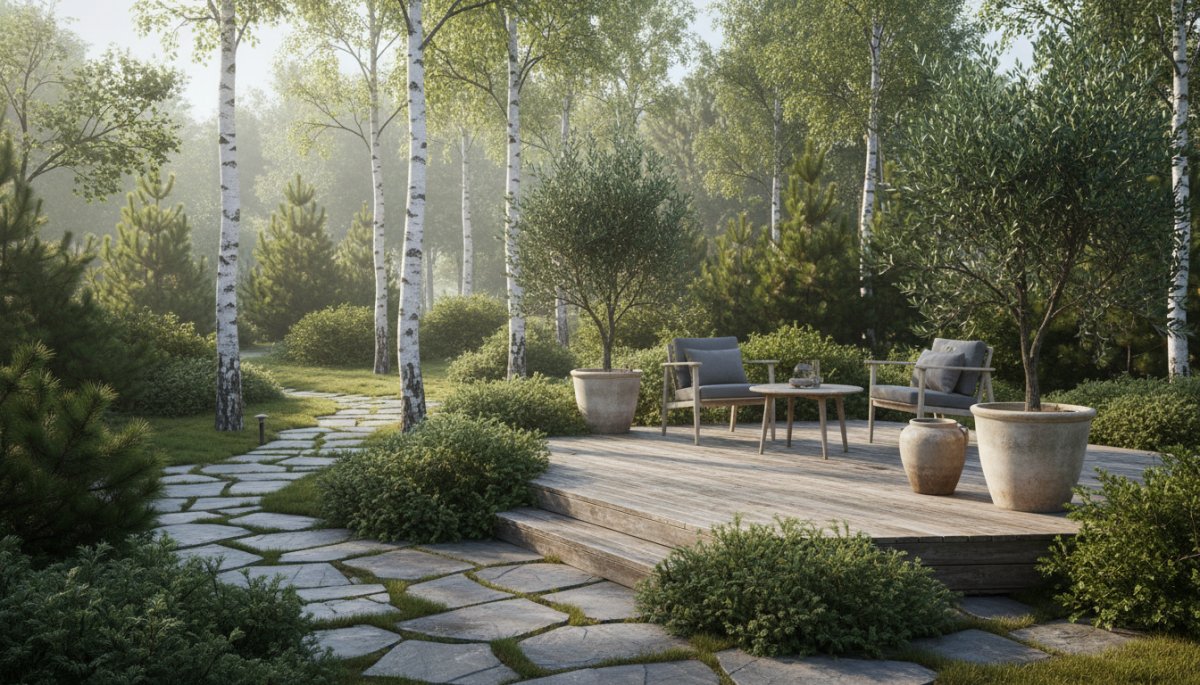 北欧風 シンボルツリー 植栽デザイン ナチュラルガーデン