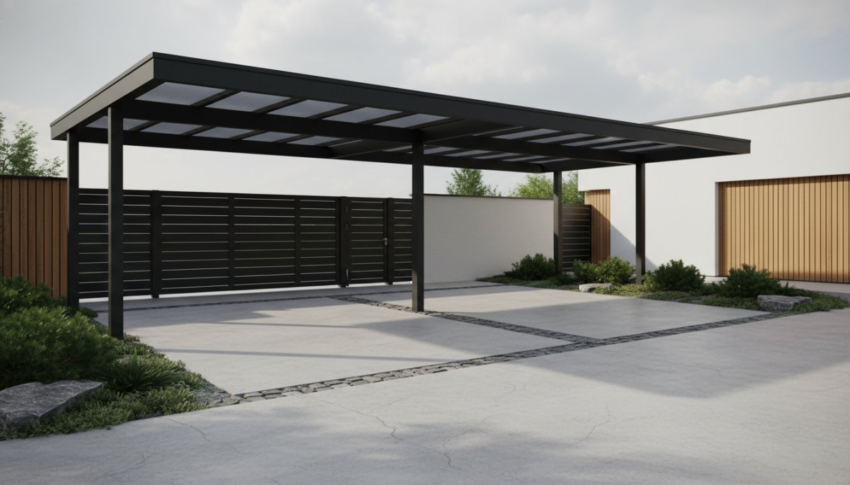 北欧風 カーポート 駐車スペース モダン外構