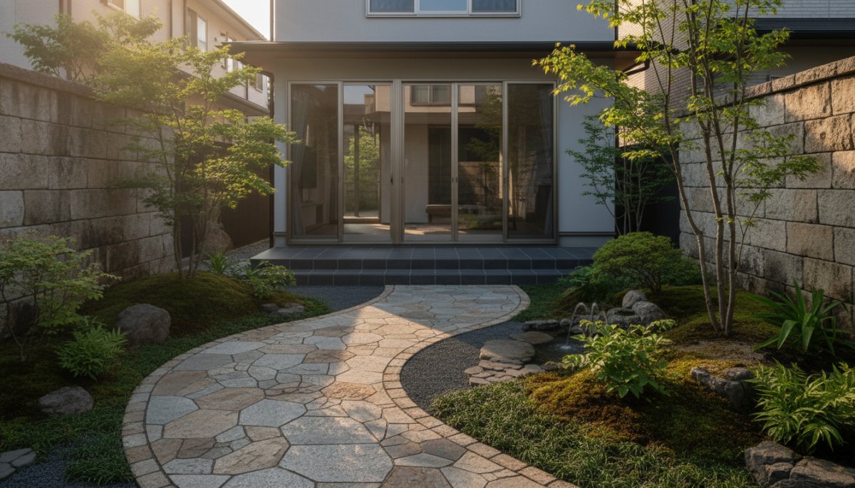 狭小地 外構 実例 タイルデッキ デザイン